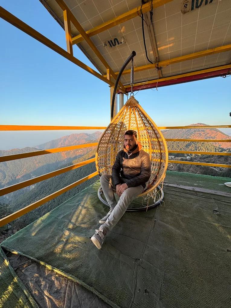 Swing chair viewpoint with mountain view